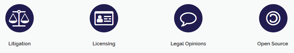 Symbols for Litigation, Licensing, Legal Opinions, Open Source